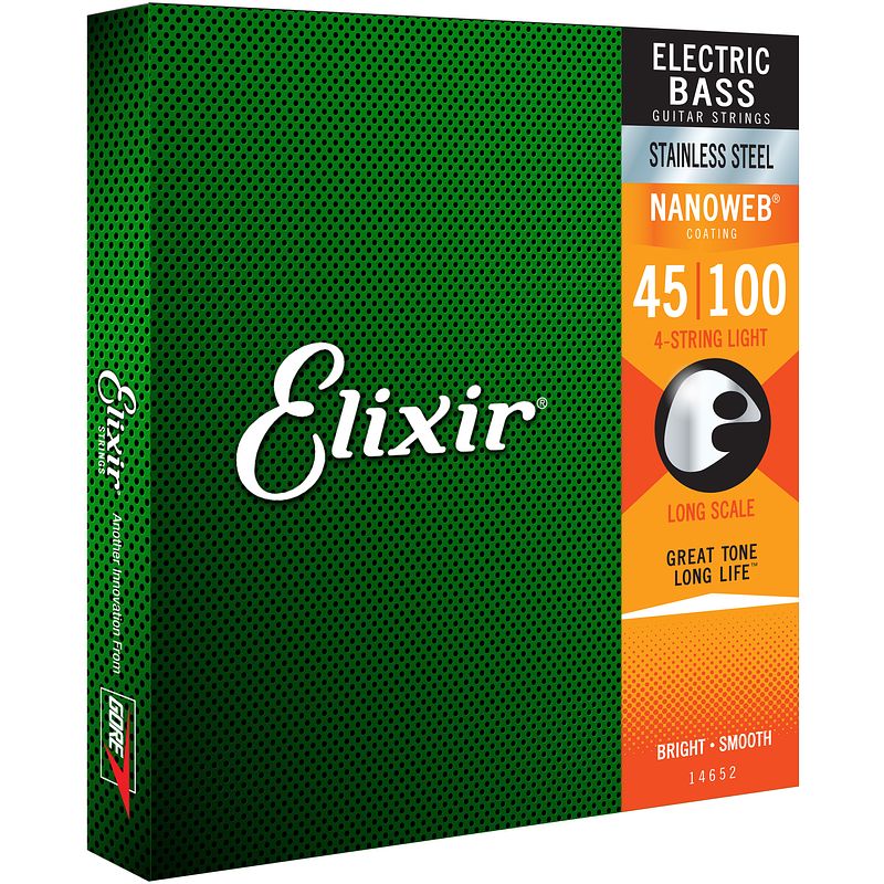 Foto van Elixir 14652 electric bass stainless steel nanoweb light 45-100