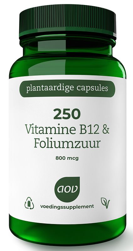 Foto van Aov 250 vitamine b12 & foliumzuur vegacaps