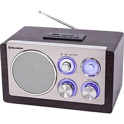 Foto van Roadstar hra-1345n keukenradio vhf (fm), am sd, aux, usb hout, zilver