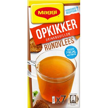 Foto van Maggi opkikker drinkbouillon rundvlees 7 x 3, 3g bij jumbo