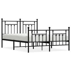 Foto van Vidaxl bedframe met hoofd- en voeteneinde metaal zwart 150x200 cm