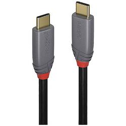 Foto van Lindy usb-kabel usb 3.2 gen2x2 usb-c® stekker, usb-c® stekker 1 m zwart, grijs 36901