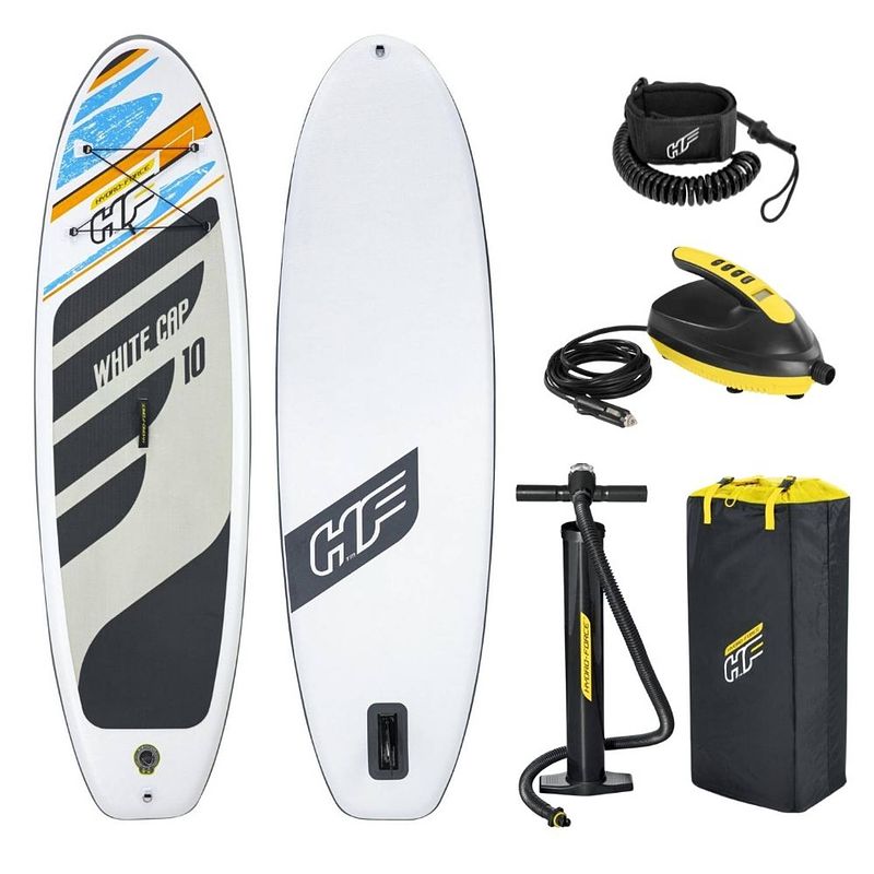 Foto van Bestway sup board - hydro force - white cap set en sup elektrische luchtpomp 12v