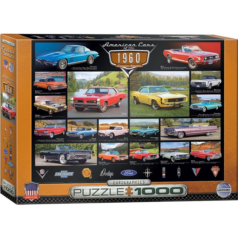 Foto van Eurographics puzzel american cars of the 1960s - 1000 stukjes