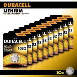 Foto van Duracell knoopcel lithium - cr1632 3v knoopcel batterijen - 137 mah - voordeelverpakking - 10 stuks