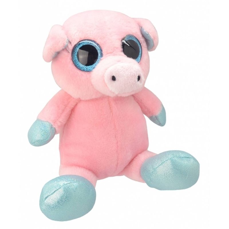 Foto van Pluche varken knuffel 18 cm roze - knuffel boederijdieren