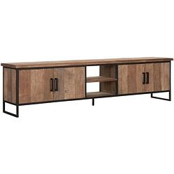 Foto van Dtp home tv stand beam no.2 large, 4 doors, 2 open racks,55x220x40...