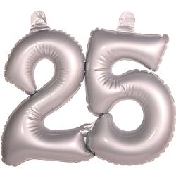 Foto van Folat cijferballon 25 folie 45 x 35 cm zilver