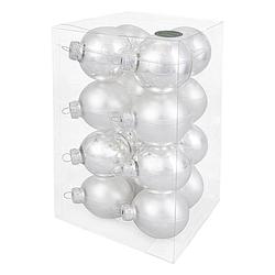 Foto van Decosy glas kerstballen (8cm) box 16 stuks silver combi