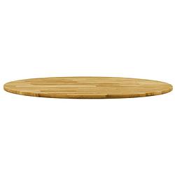 Foto van The living store eikenhouten tafelblad - 900 mm diameter - 23 mm dikte - natuurlijke houtkleur
