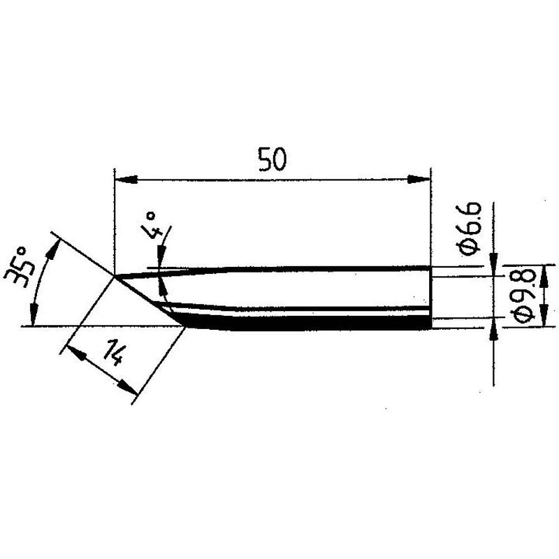 Foto van Ersa 0832gdlf soldeerpunt schuin grootte soldeerpunt 14 mm inhoud: 1 stuk(s)