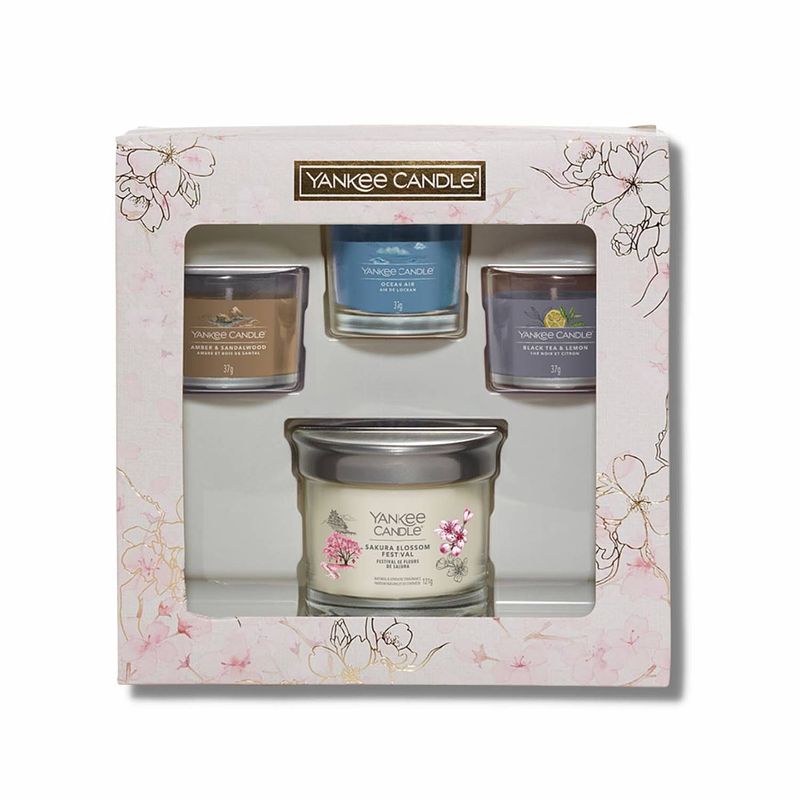 Foto van Yankee candle giftset sakura blossom festival - small tumbler & 3 filed votive