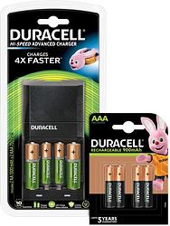 Foto van Duracell hi-speed batterijlader aa - aaa + ultra aaa-batterijen 4 stuks