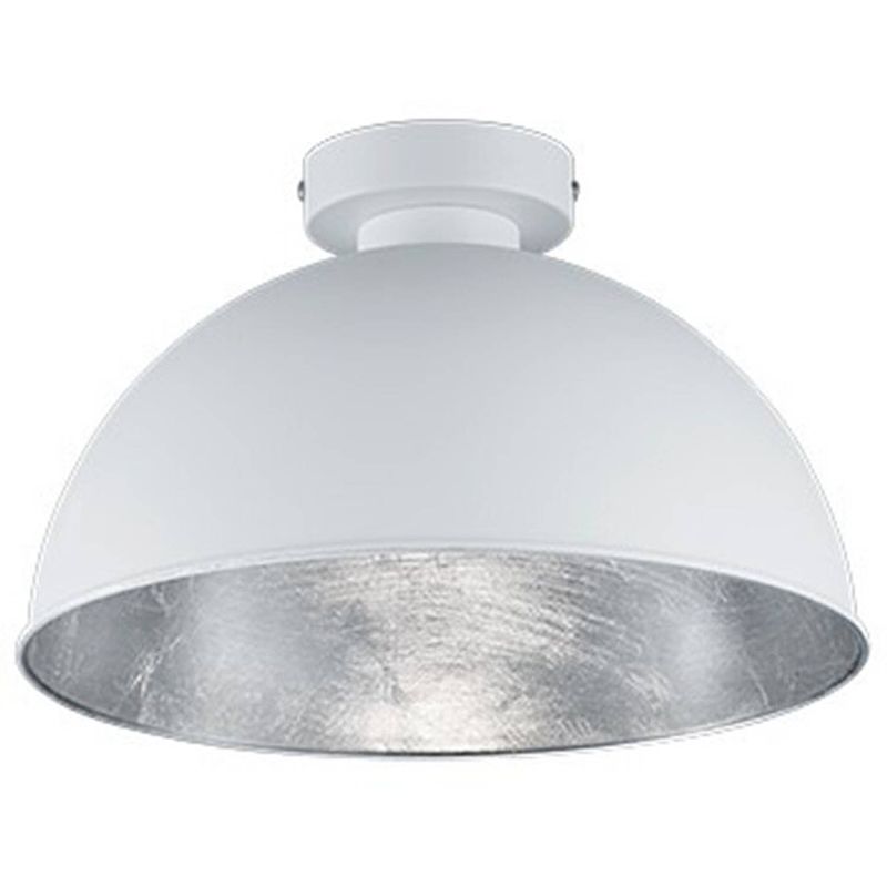 Foto van Led plafondlamp - plafondverlichting - trion jin - e27 fitting - rond - mat wit - aluminium