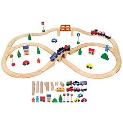 Foto van Viga toys treinset junior 41,5 x 28,5 x 7,5 cm hout 40-delig