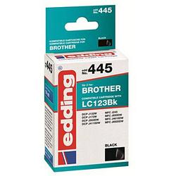 Foto van Edding cartridge vervangt brother lc123bk compatibel single zwart edd-445 18-445