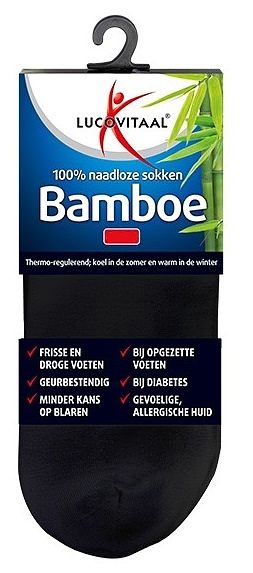 Foto van Lucovitaal bamboe enkelsokken zwart 43-46