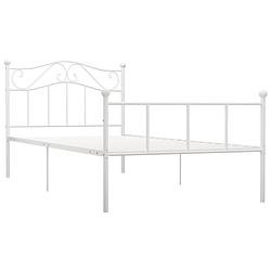 Foto van The living store metalen bedframe - elegant en klassiek - bedden - 90 x 200 cm - kleur- wit - materiaal- metaal -