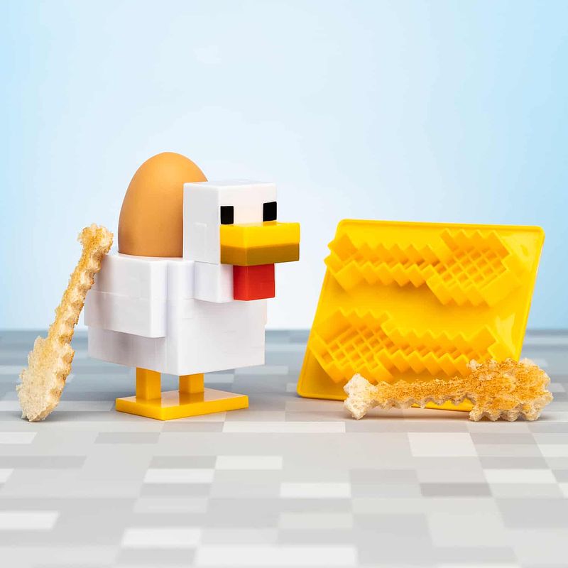 Foto van Minecraft kip eierdopje en toastsnijder
