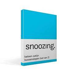 Foto van Snoozing - kussenslopen - set van 2 - katoen satijn - 50x70 - turquoise