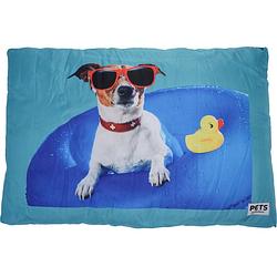 Foto van Pets collection hondenkussen 88 x 58 cm polyester blauw