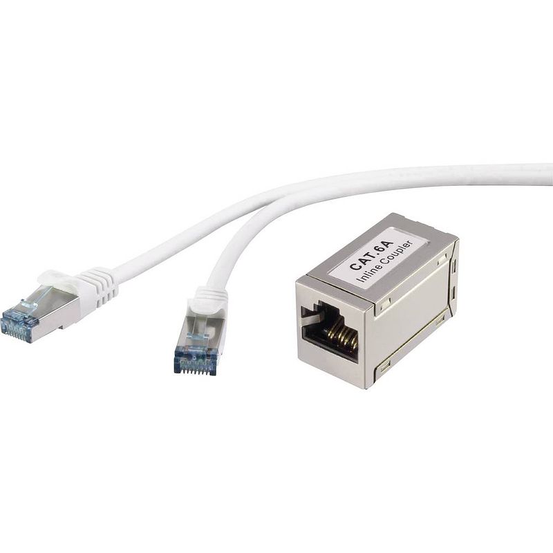 Foto van Renkforce rf-3829260 rj45 netwerkkabel, patchkabel cat 6a s/ftp 15.00 m grijs snagless, vlambestendig 1 stuk(s)