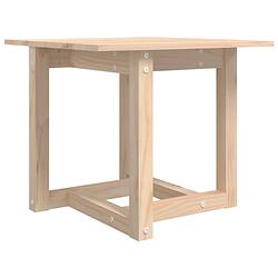 Foto van The living store salontafel massief grenenhout - bijzettafel - 50 x 50 x 45 cm - onbehandeld