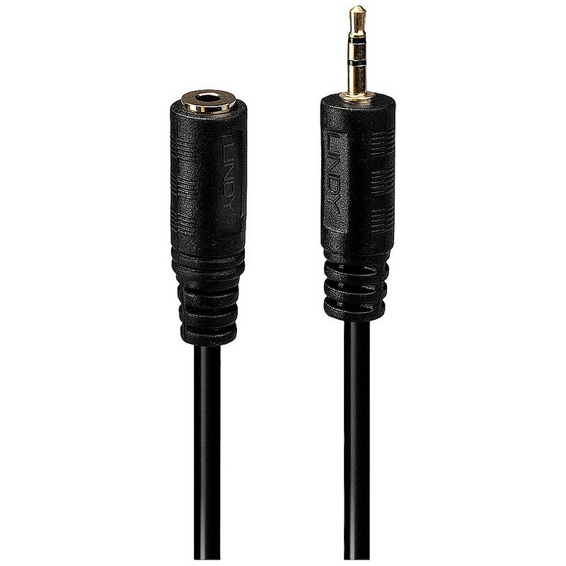 Foto van Lindy 35698 35698 jackplug audio adapter [1x jackplug male 2,5 mm - 1x jackplug female 3,5 mm] zwart