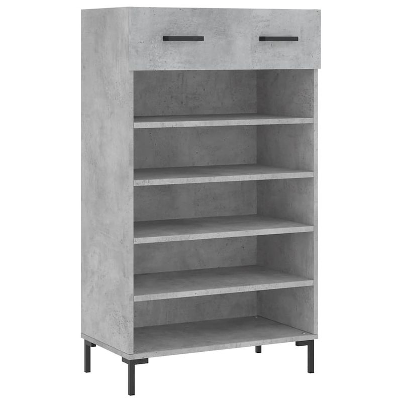 Foto van The living store schoenenkast - betongrijs - 60 x 35 x 105 cm - duurzaam materiaal