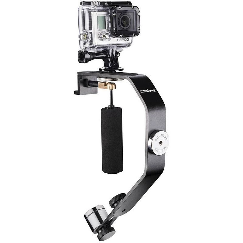 Foto van Mantona schwebestativ gimbal mechanisch 1/4 inch zwart belastbaar tot 0.5 kg