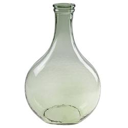 Foto van Fles bloemenvaas/vazen van glas in het groen h34 x d21.5/11 cm - vazen