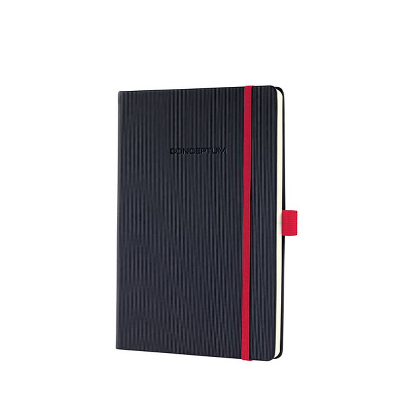 Foto van Notitieboek sigel conceptum red edition hardcover a5 zwart lijn