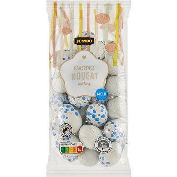 Foto van 3 voor € 5,00 | jumbo paaseitjes nougat vulling melk 200g aanbieding bij jumbo