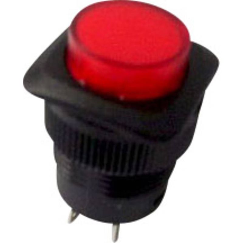 Foto van Tru components 1587743 tc-r13-508bl-05rt drukschakelaar 250 v/ac 1.5 a 1x uit/aan continu rood 1 stuk(s)