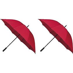 Foto van 2x golf stormparaplus rood windproof 130 cm - paraplu's
