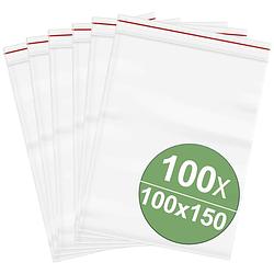 Foto van Hersluitbare zak zonder etiketstrook (b x h) 100 mm x 150 mm transparant polyethyleen