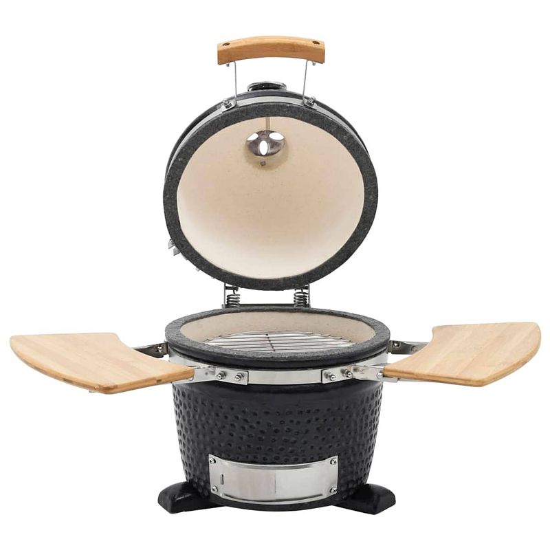 Foto van The living store kamado smoker - keramiek - 27 cm doorsnede - ingebouwde thermometer