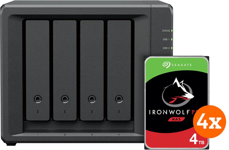 Foto van Synology ds423+ + seagate ironwolf pro 16tb (4x4tb)