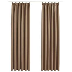 Foto van The living store gordijnen luxe taupe 140x225 cm - privacy en lichtblokkering