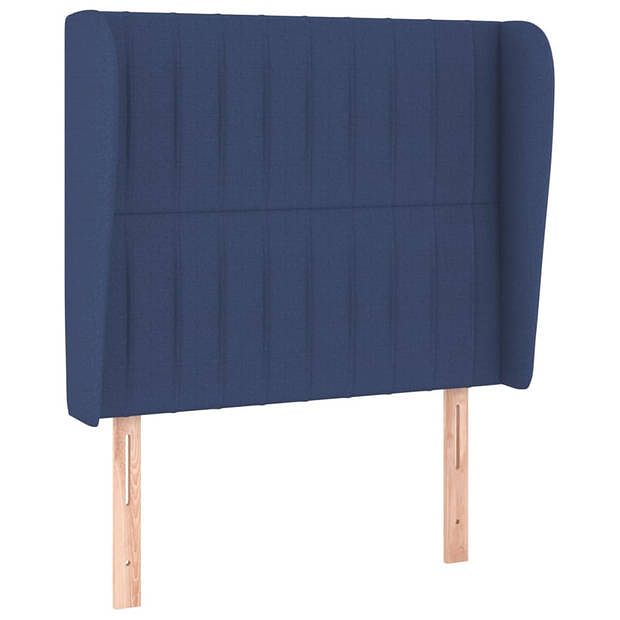 Foto van Vidaxl hoofdbord met randen 83x23x118/128 cm stof blauw