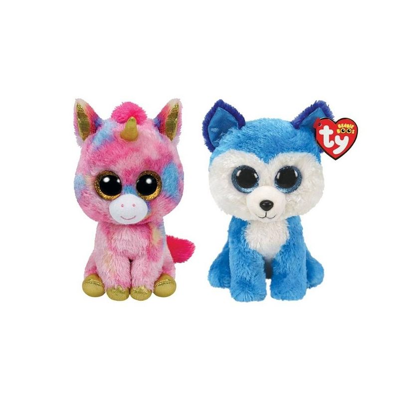 Foto van Ty - knuffel - beanie boo's - fantasia unicorn & prince husky