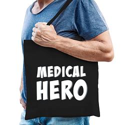 Foto van Medical hero/ zorgpersoneel cadeau tas zwart voor heren - feest boodschappentassen