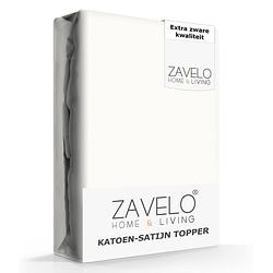 Foto van Zavelo deluxe katoen-satijn topper hoeslaken creme-lits-jumeaux (160x200 cm)