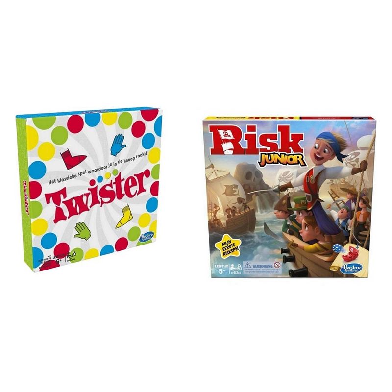 Foto van Spellenbundel - 2 stuks - twister & risk junior