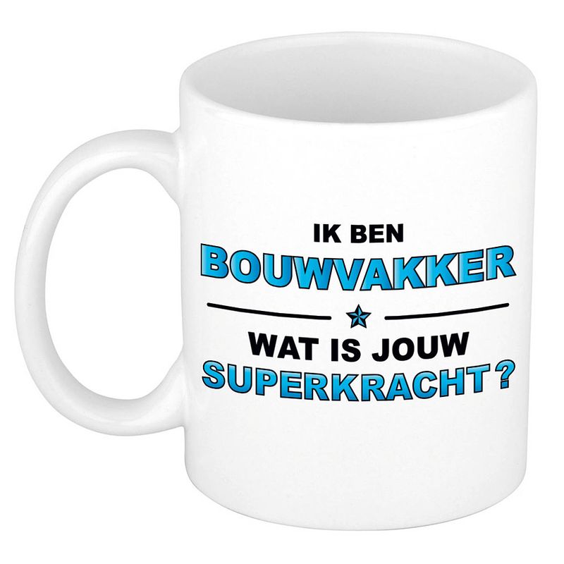 Foto van Ik ben bouwvakker wat is jouw superkracht kado mok / beker / verjaardag - feest mokken