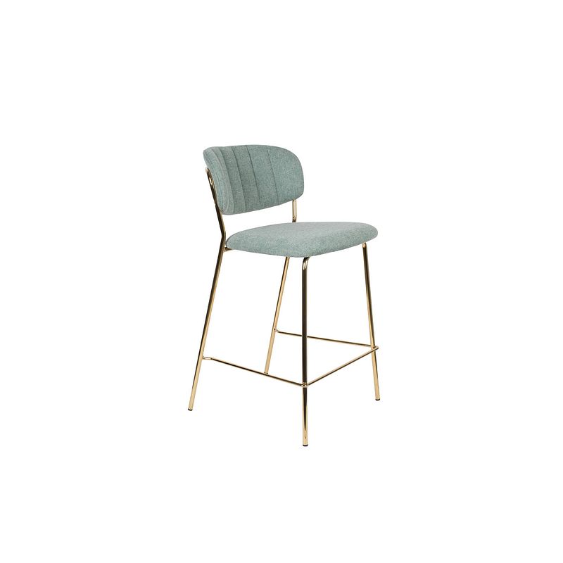 Foto van Anli style counter stool jolien gold/light green