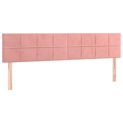 Foto van Vidaxl hoofdborden 2 st 90x5x78/88 cm fluweel roze