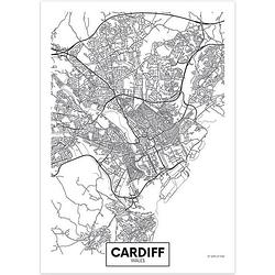 Foto van Canvas city map cardiff 30x40cm