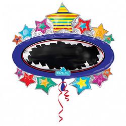 Foto van Amscan folieballon bright star black board 78 x 71 cm paars