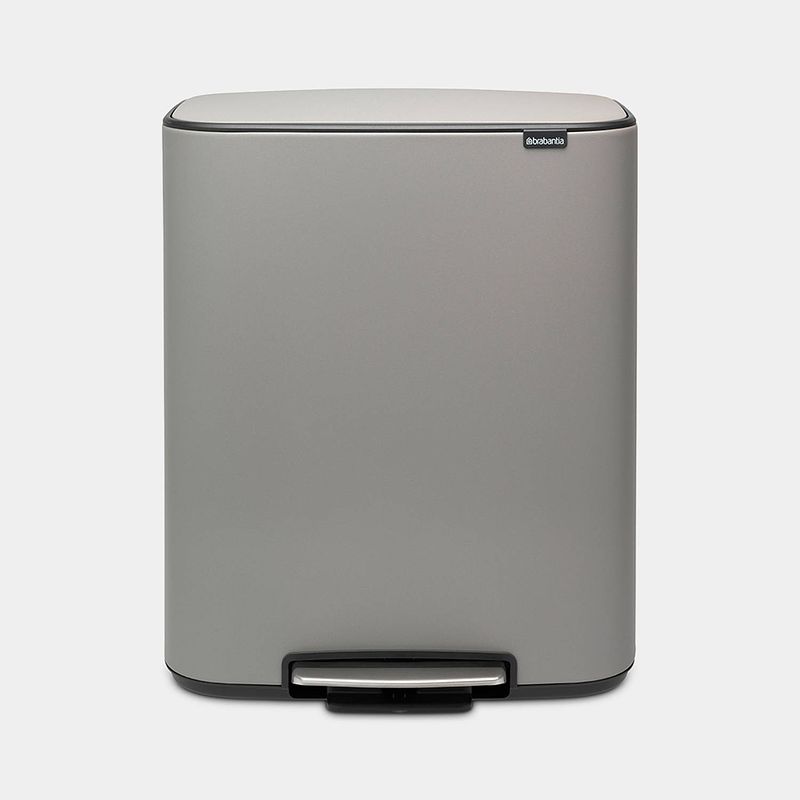 Foto van Brabantia bo pedaalemmer 60 liter met kunststof binnenemmer - mineral concrete grey